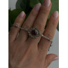 Antique Djoy 925 Sterling Silver Ruby & Beryl Flower Heart Bracelet 7