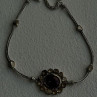 Antique Djoy 925 Sterling Silver Ruby & Beryl Flower Heart Bracelet 7