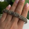 Vintage 925 Sterling Silver Multi Color Tourmaline & Marcasite Bracelet 7