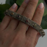 Vintage 925 Sterling Silver Multi Color Tourmaline & Marcasite Bracelet 7