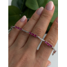 925 Sterling Silver Pink Sapphire Love Romantic Bracelet 7