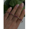 925 Sterling Silver Pink Sapphire Love Romantic Bracelet 7