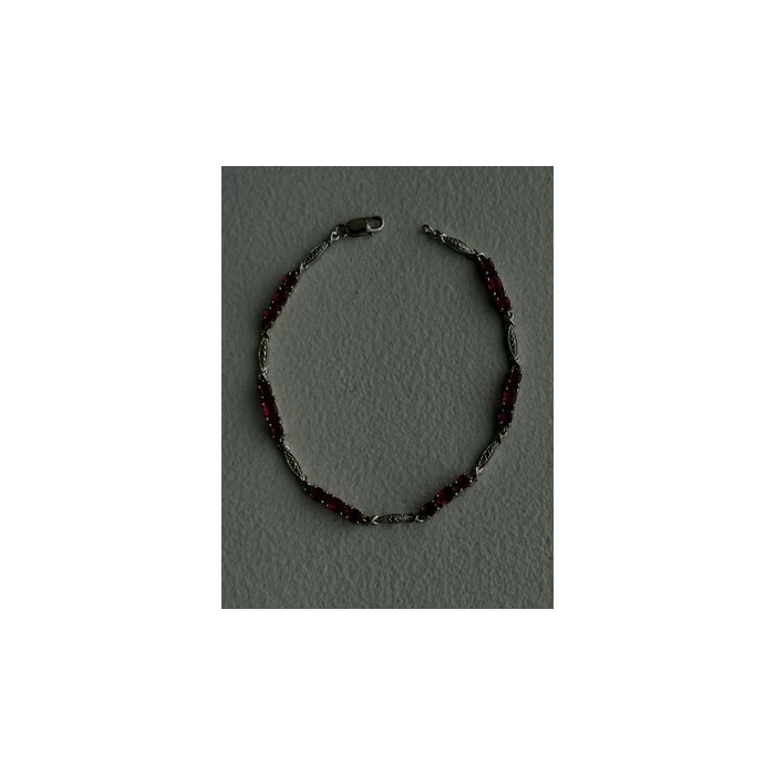 925 Sterling Silver Pink Sapphire Love Romantic Bracelet 7