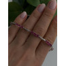 925 Sterling Silver Pink Sapphire Love Romantic Bracelet 7