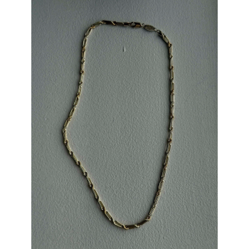 14K Yellow Gold & 925 Sterling Silver Chain Necklace Made in USA Length 18 in