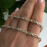 14K Yellow Gold & 925 Sterling Silver Chain Necklace Made in USA Length 18 in