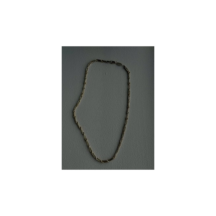 14K Yellow Gold & 925 Sterling Silver Chain Necklace Made in USA Length 18 in