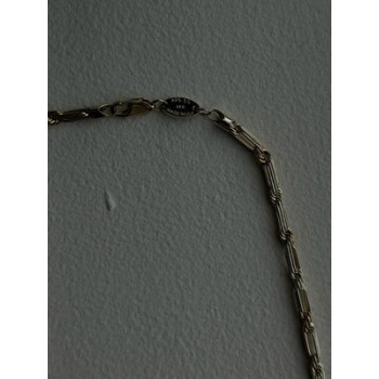 14K Yellow Gold & 925 Sterling Silver Chain Necklace Made in USA Length 18 in