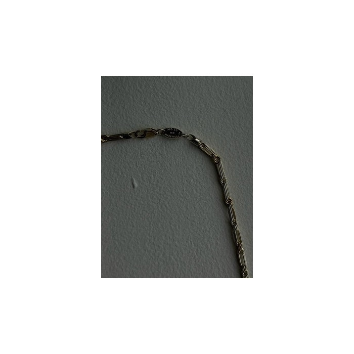 14K Yellow Gold & 925 Sterling Silver Chain Necklace Made in USA Length 18 in