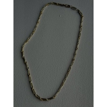 14K Yellow Gold & 925 Sterling Silver Chain Necklace Made in USA Length 18 in