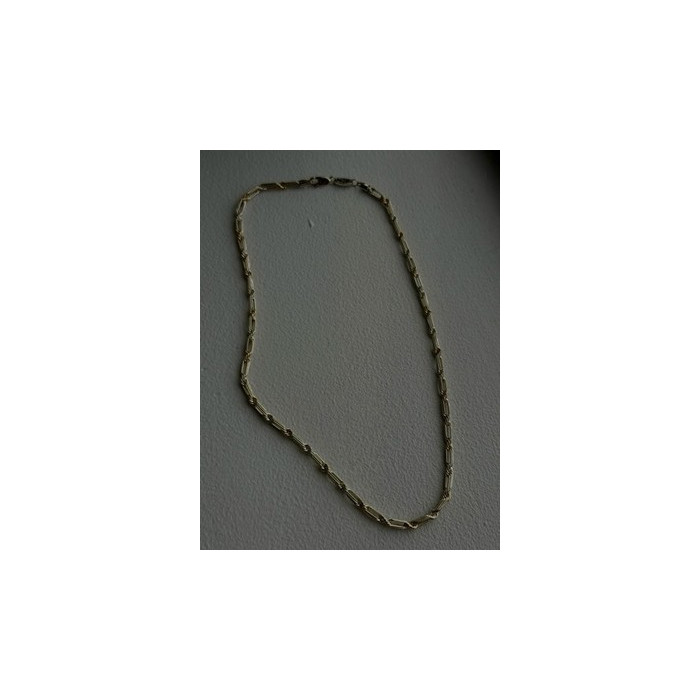 14K Yellow Gold & 925 Sterling Silver Chain Necklace Made in USA Length 18 in