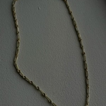 14K Yellow Gold & 925 Sterling Silver Chain Necklace Made in USA Length 18 in
