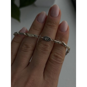 14K Yellow Gold & 925 Sterling Silver Chain Necklace Made in USA Length 18 in