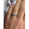 925 Sterling Silver White & Green Cz Band Ring Size 6