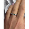 925 Sterling Silver White & Green Cz Band Ring Size 6
