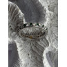 925 Sterling Silver White & Green Cz Band Ring Size 6