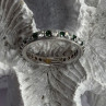 925 Sterling Silver White & Green Cz Band Ring Size 6