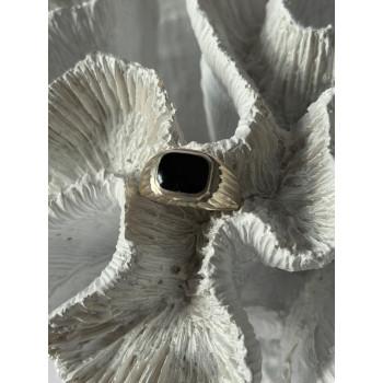 925 Sterling Silver Onyx Ring Size 7