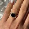 925 Sterling Silver Onyx Ring Size 7