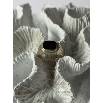 925 Sterling Silver Onyx Ring Size 7