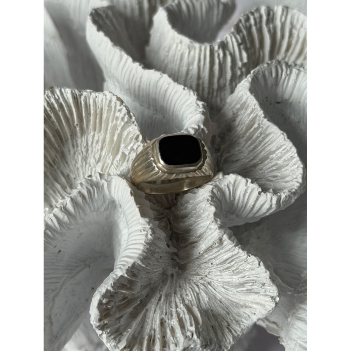 925 Sterling Silver Onyx Ring Size 7