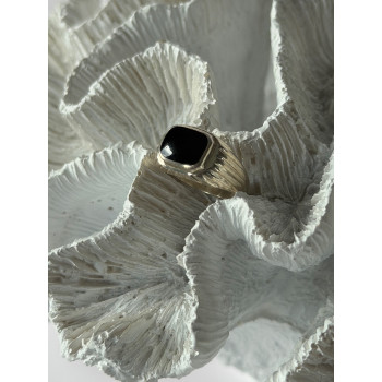 925 Sterling Silver Onyx Ring Size 7