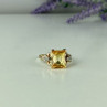 10K Yellow Gold Yellow Topaz & Diamonds Ring Size 9.75