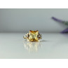 10K YELLOW GOLD YELLOW TOPAZ & DIAMONDS RING SIZE 9.75