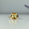 10K Yellow Gold Yellow Topaz & Diamonds Ring Size 9.75