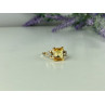 10K YELLOW GOLD YELLOW TOPAZ & DIAMONDS RING SIZE 9.75