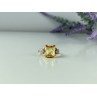 10K YELLOW GOLD YELLOW TOPAZ & DIAMONDS RING SIZE 9.75