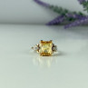 10K Yellow Gold Yellow Topaz & Diamonds Ring Size 9.75