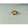 10K YELLOW GOLD YELLOW TOPAZ & DIAMONDS RING SIZE 9.75