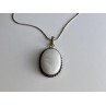Vintage Chain with pendant White Agate 18.1 in