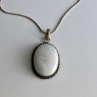 Vintage Chain with pendant White Agate 18.1 in