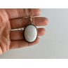 Vintage Chain with pendant White Agate 18.1 in