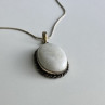 Vintage Chain with pendant White Agate 18.1 in