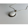 Vintage Chain with pendant White Agate 18.1 in