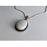 Vintage Chain with pendant White Agate 18.1 in