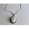 Vintage Chain with pendant White Agate 18.1 in