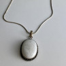 Vintage Chain with pendant White Agate 18.1 in