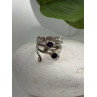 925 Sterling Silver Amethyst & Peridot Ring Size 9.5