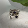 925 Sterling Silver Amethyst & Peridot Ring Size 9.5