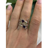 925 Sterling Silver Amethyst & Peridot Ring Size 9.5