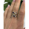 925 Sterling Silver Amethyst & Peridot Ring Size 9.5