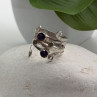 925 Sterling Silver Amethyst & Peridot Ring Size 9.5