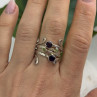 925 Sterling Silver Amethyst & Peridot Ring Size 9.5