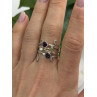 925 Sterling Silver Amethyst & Peridot Ring Size 9.5