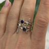 925 Sterling Silver Amethyst & Peridot Ring Size 9.5