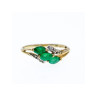10K YELLOW GOLD  EMERALD & DIAMONDS RING SIZE 6.75